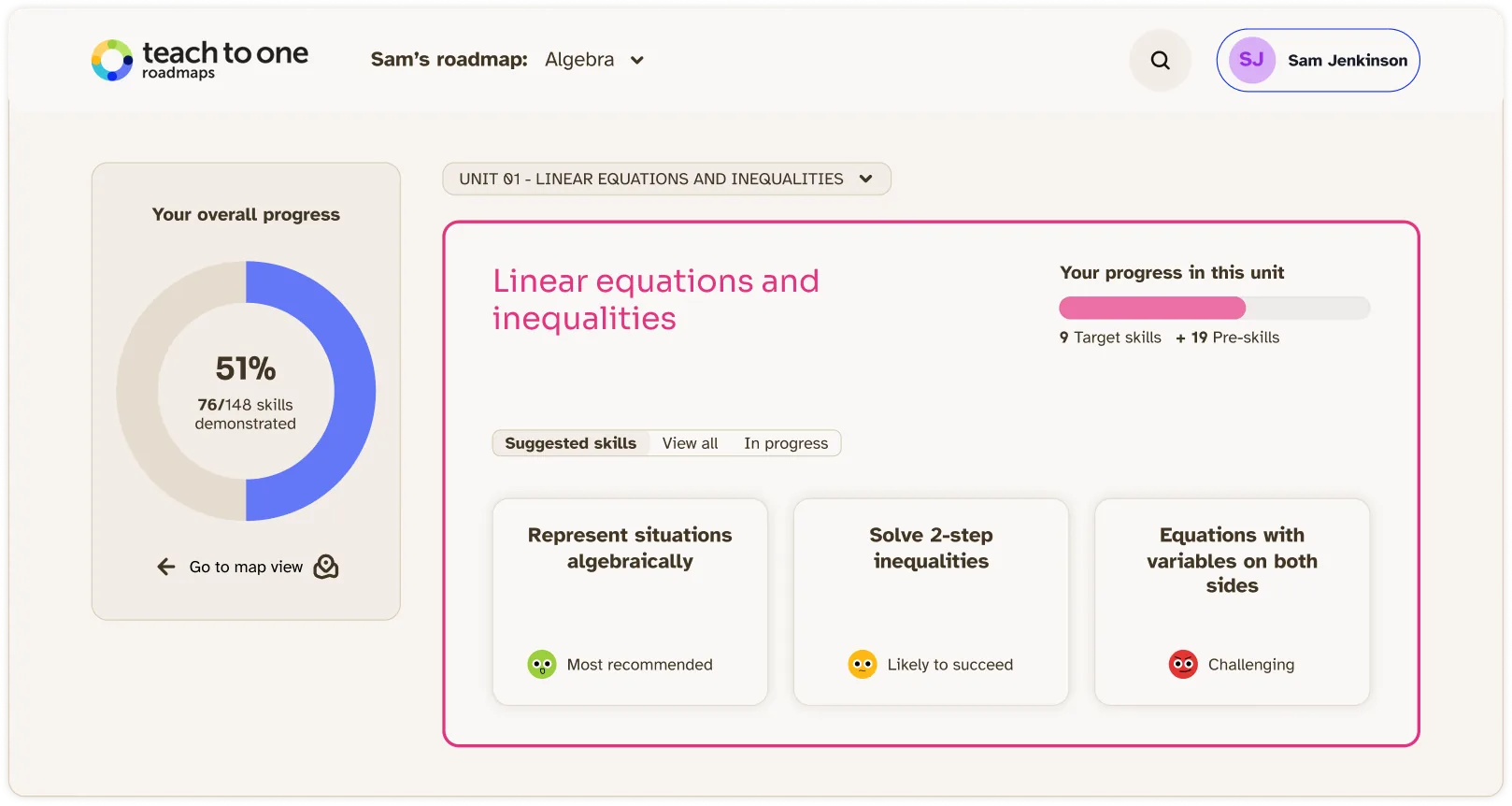 The updated platform, with a clearer roadmap view